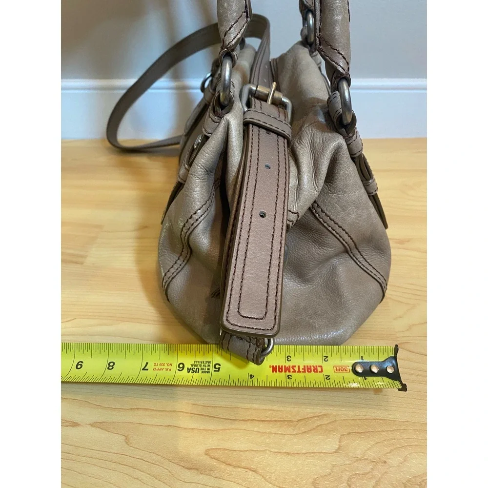 Fossil Long Live Vintage Taupe Leather Satchel Crossbody Bag ZB5311